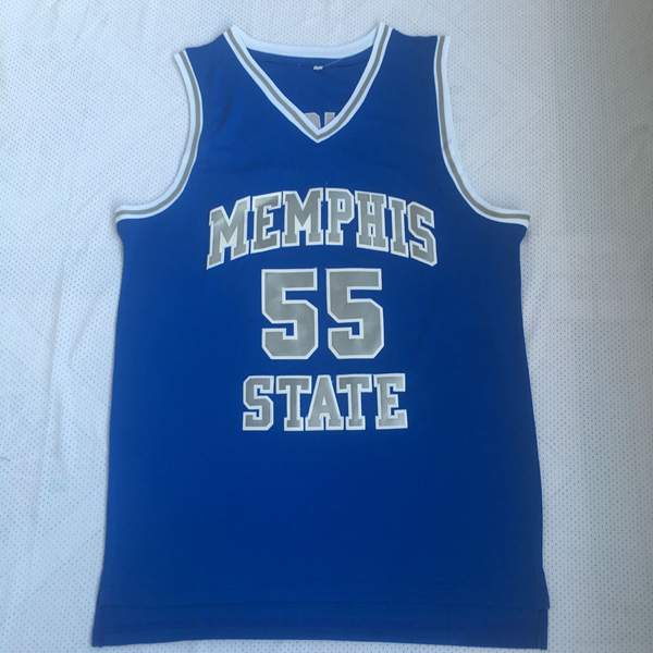 Memphis Tigers WRIGHT #55 Blue NCAA Basketball Jersey