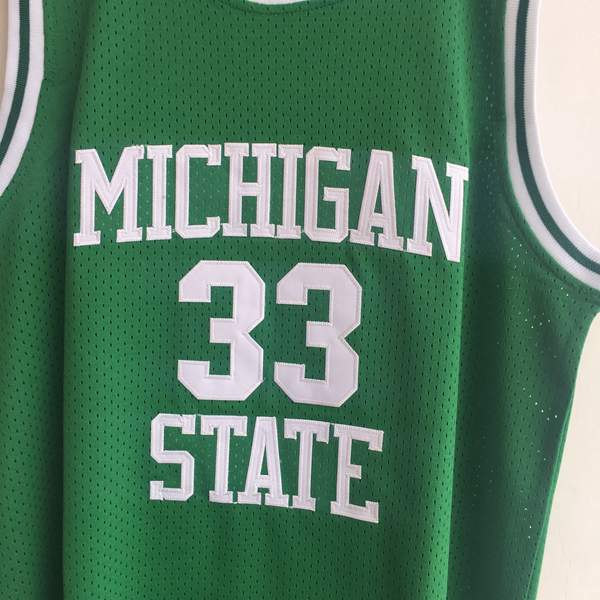 Michigan State Spartans JOHNSON #33 Green NCAA Basketball Jersey 02