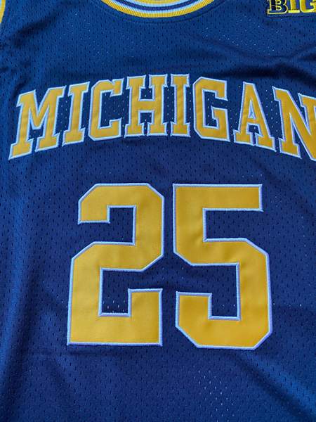 Michigan Wolverines HOWARD #25 Blue NCAA Basketball Jersey