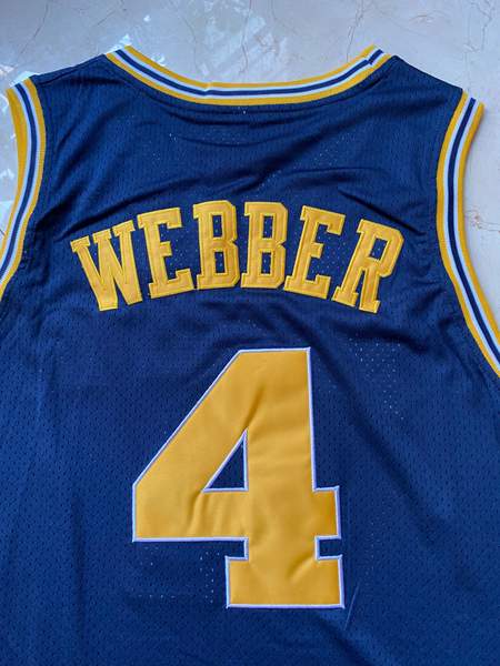 Michigan Wolverines WEBBER #4 Blue NCAA Basketball Jersey