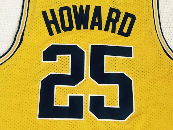 Michigan Wolverines HOWARD #25 Yellow NCAA Basketball Jersey