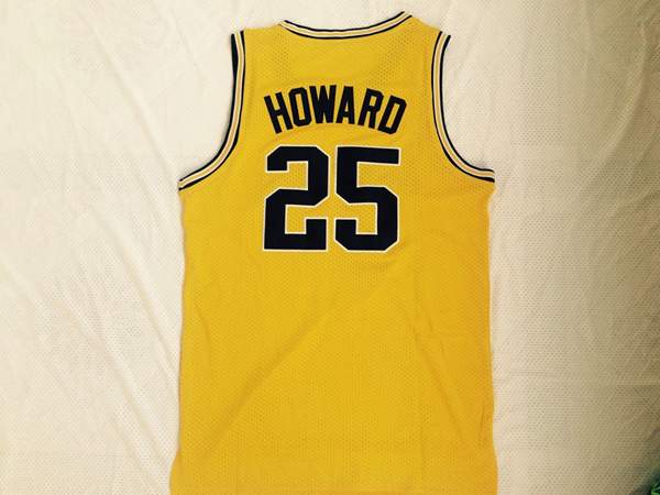 Michigan Wolverines HOWARD #25 Yellow NCAA Basketball Jersey