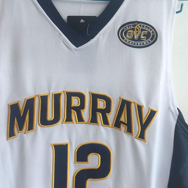 Murray State Racers MORANT #12 White NCAA Basketball Jersey