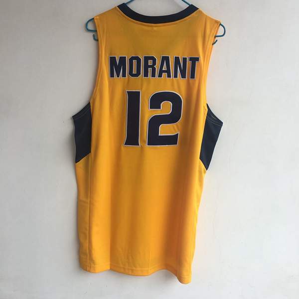 Murray State Racers MORANT #12 Yellow NCAA Basketball Jersey