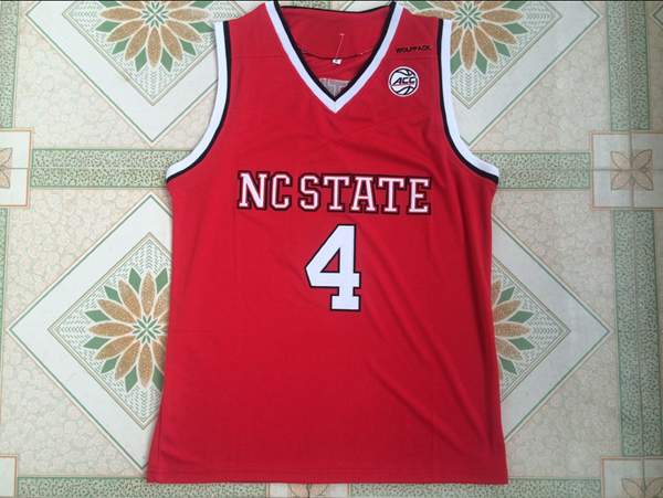 NC State Wolfpack SMITH JR. #4 Red NCAA Basketball Jersey