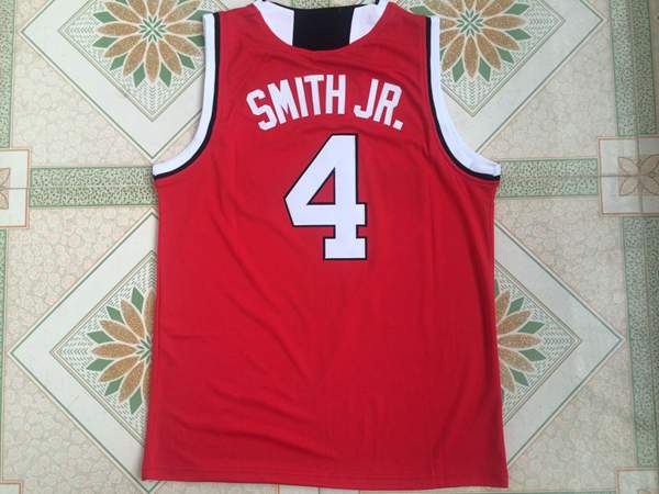 NC State Wolfpack SMITH JR. #4 Red NCAA Basketball Jersey