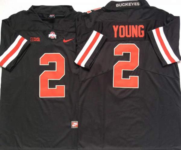 Ohio State Buckeyes YOUNG #2 Black NCAA Football Jersey