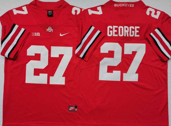 Ohio State Buckeyes GEORGE #27 Red NCAA Football Jersey