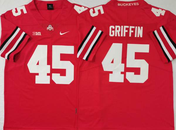 Ohio State Buckeyes GRIFFIN #45 Red NCAA Football Jersey