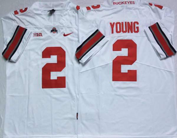 Ohio State Buckeyes YOUNG #2 White NCAA Football Jersey