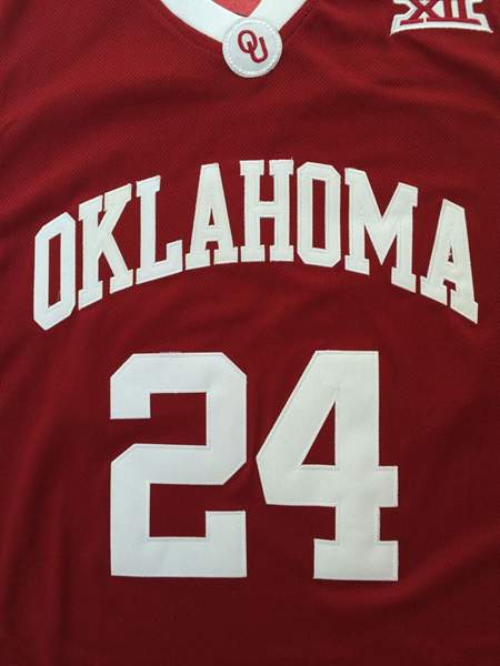 Oklahoma Sooners HIELD #24 Red NCAA Basketball Jersey