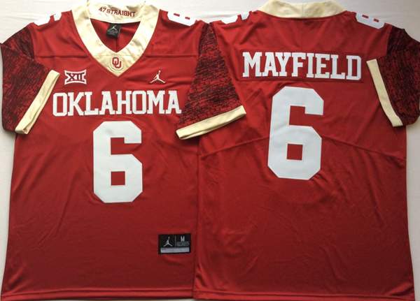 Oklahoma Sooners MAYFIELD #6 Red NCAA Football Jersey