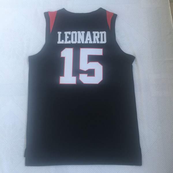 San Diego State Aztecs LEONARD #15 Black NCAA Basketball Jersey