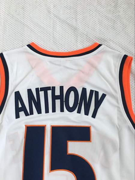 Syracuse Orange ANTHONY #15 White NCAA Basketball Jersey