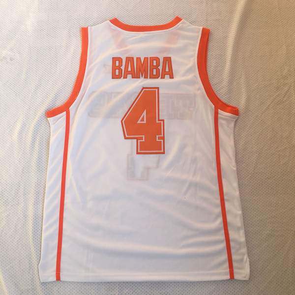 Texas Longhorns BAMBA #4 White NCAA Basketball Jersey