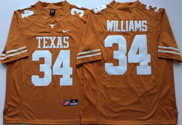 Texas Longhorns WILLIAMS #34 Orange NCAA Football Jersey