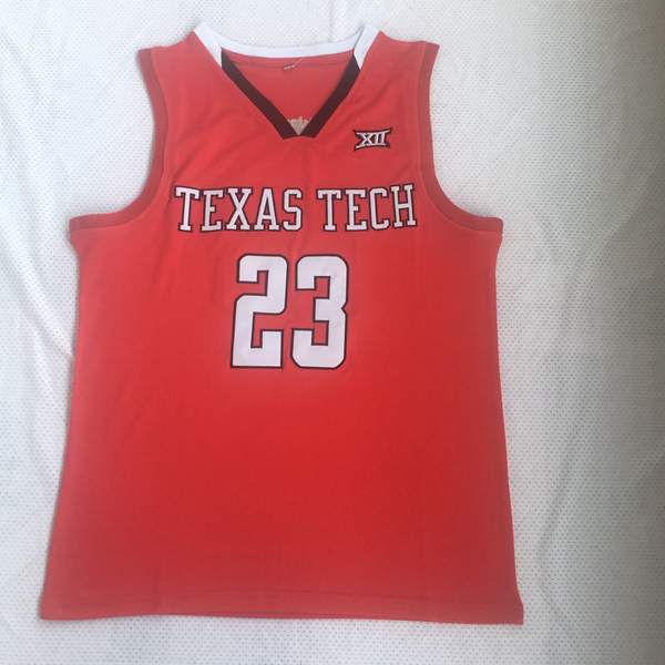 Texas Tech Red Raiders CULVER #23 Red NCAA Basketball Jersey