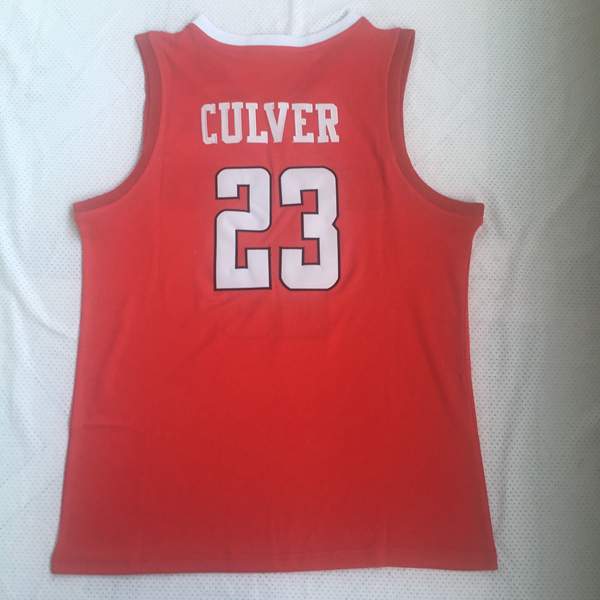 Texas Tech Red Raiders CULVER #23 Red NCAA Basketball Jersey