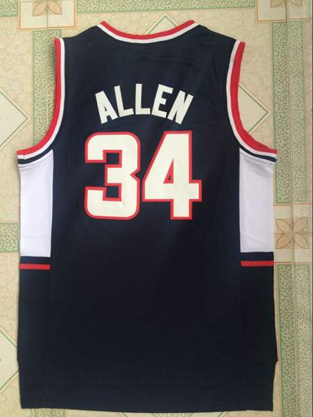 UConn Huskies ALLEN #34 Black NCAA Basketball Jersey