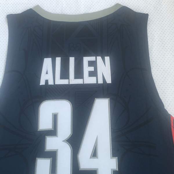 UConn Huskies ALLEN #34 Black NCAA Basketball Jersey 02