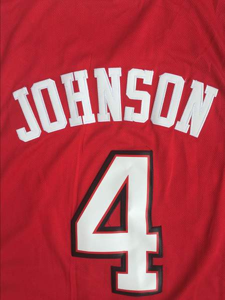 USC Trojans JOHNSON #4 Red NCAA Basketball Jersey