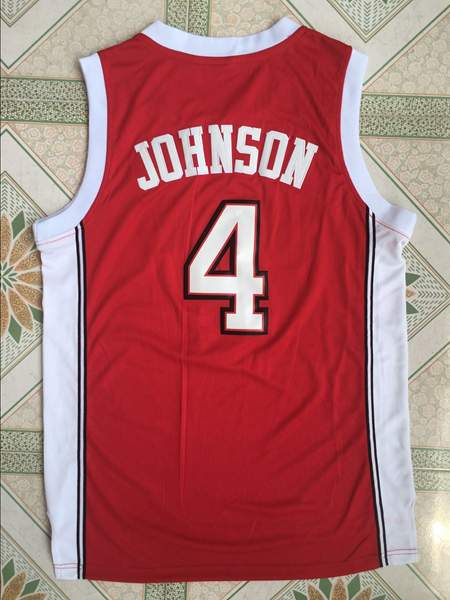 USC Trojans JOHNSON #4 Red NCAA Basketball Jersey