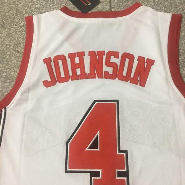 USC Trojans JOHNSON #4 White NCAA Basketball Jersey