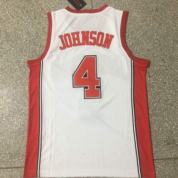 USC Trojans JOHNSON #4 White NCAA Basketball Jersey