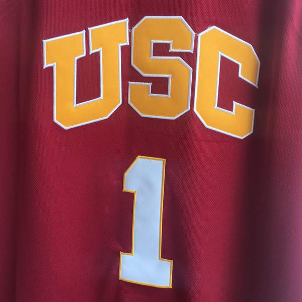 USC Trojans YOUNG #1 Red NCAA Basketball Jersey