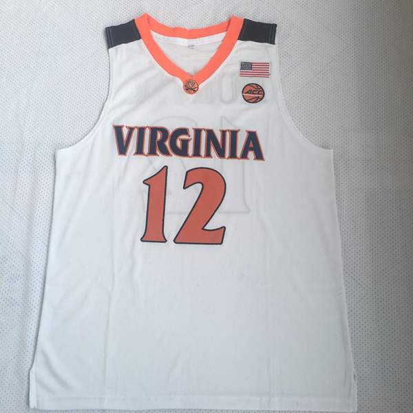 Virginia Cavaliers HUNTER #12 White NCAA Basketball Jersey