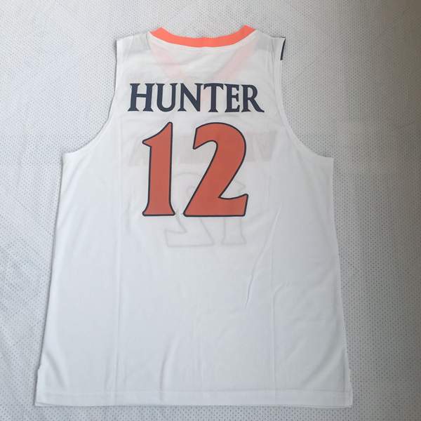 Virginia Cavaliers HUNTER #12 White NCAA Basketball Jersey