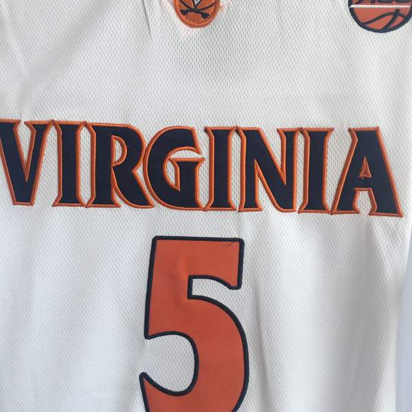 Virginia Cavaliers GUY #5 White NCAA Basketball Jersey