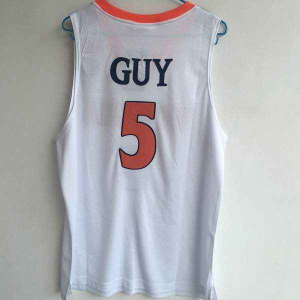 Virginia Cavaliers GUY #5 White NCAA Basketball Jersey