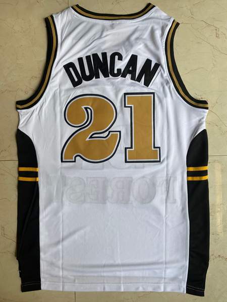 Wake Forest Demon Deacons DUNCAN #21 White NCAA Basketball Jersey