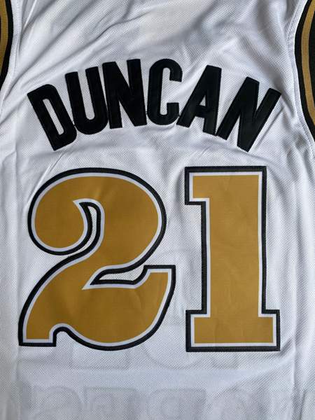 Wake Forest Demon Deacons DUNCAN #21 White NCAA Basketball Jersey