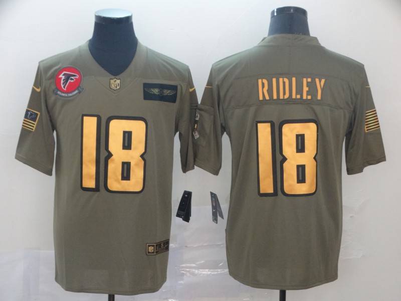 Atlanta Falcons Olive Salute To Service NFL Jersey 02