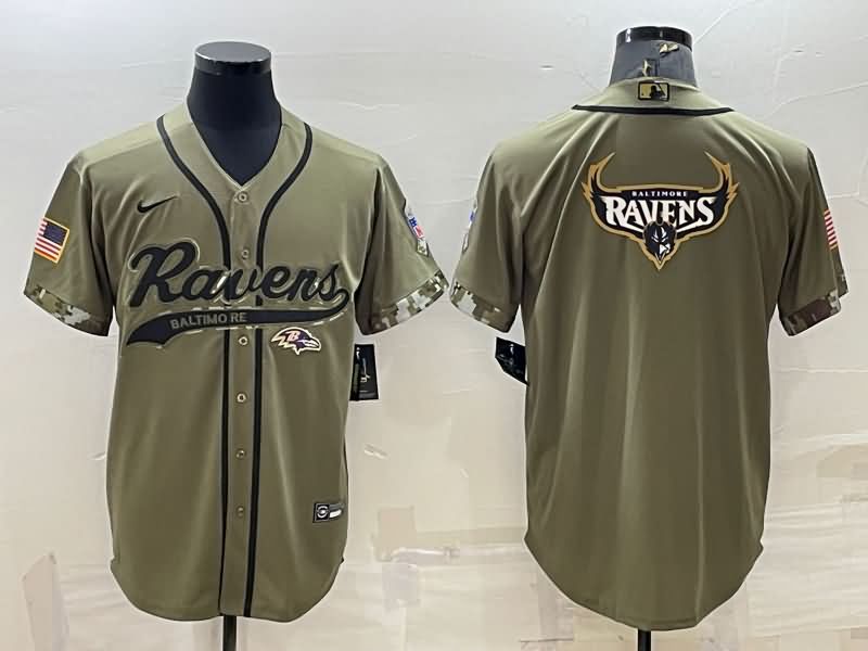 Baltimore Ravens Olive Salute To Service MLB&NFL Jersey