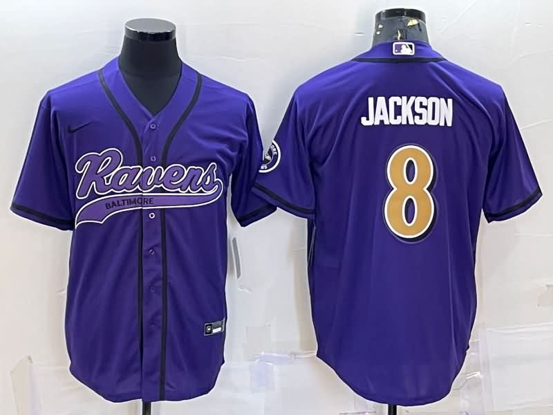 Baltimore Ravens Purple MLB&NFL Jersey 02