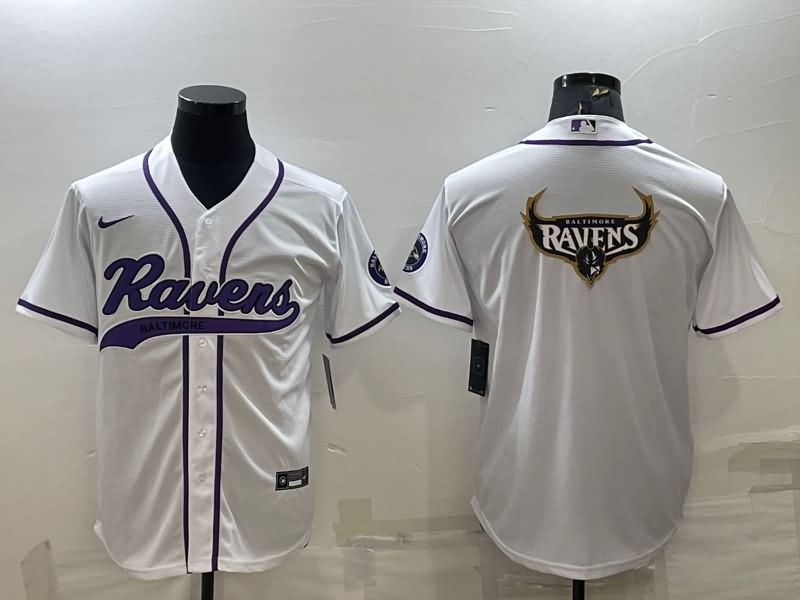 Baltimore Ravens White MLB&NFL Jersey