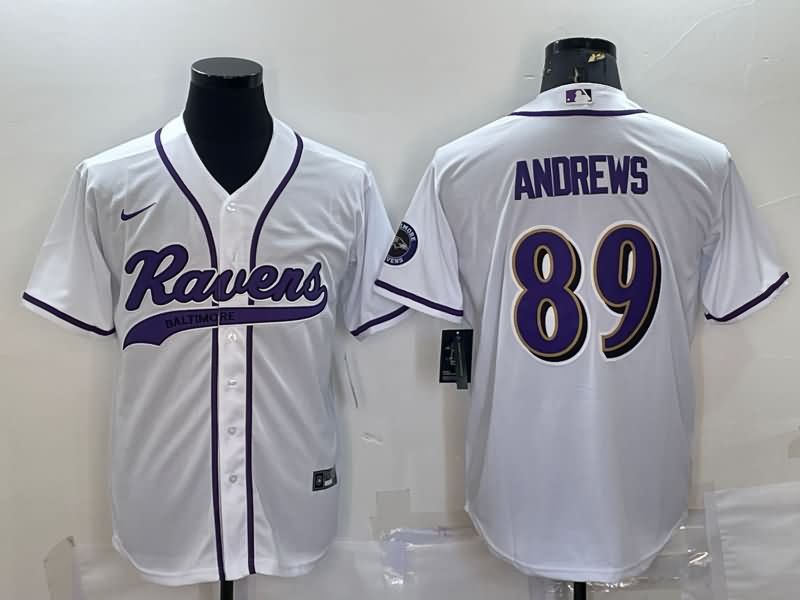 Baltimore Ravens White MLB&NFL Jersey