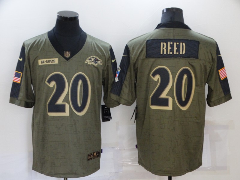 Baltimore Ravens Olive Salute To Service NFL Jersey