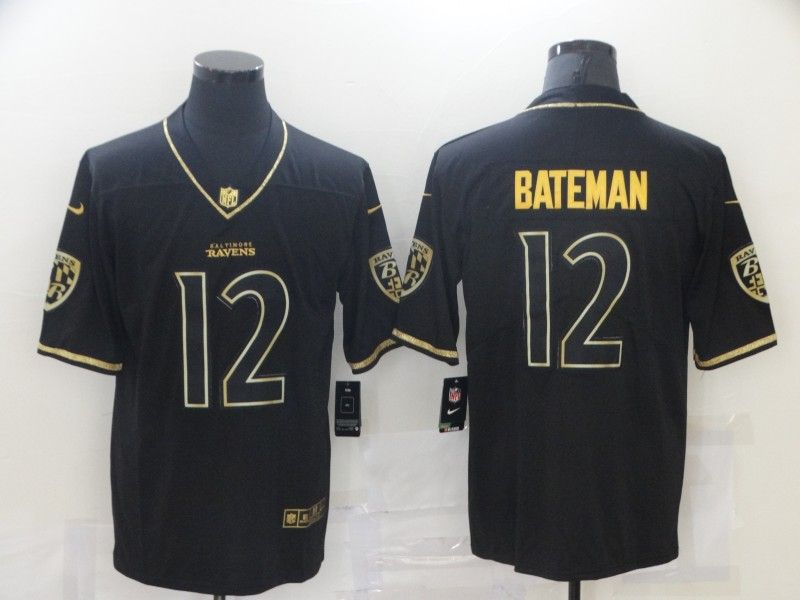 Baltimore Ravens Black Gold Retro NFL Jersey