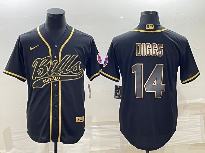 Buffalo Bills Black Gold MLB&NFL Jersey 02