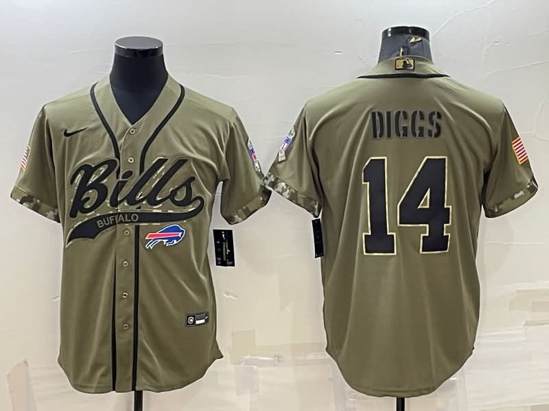 Buffalo Bills Olive Salute To Service MLB&NFL Jersey