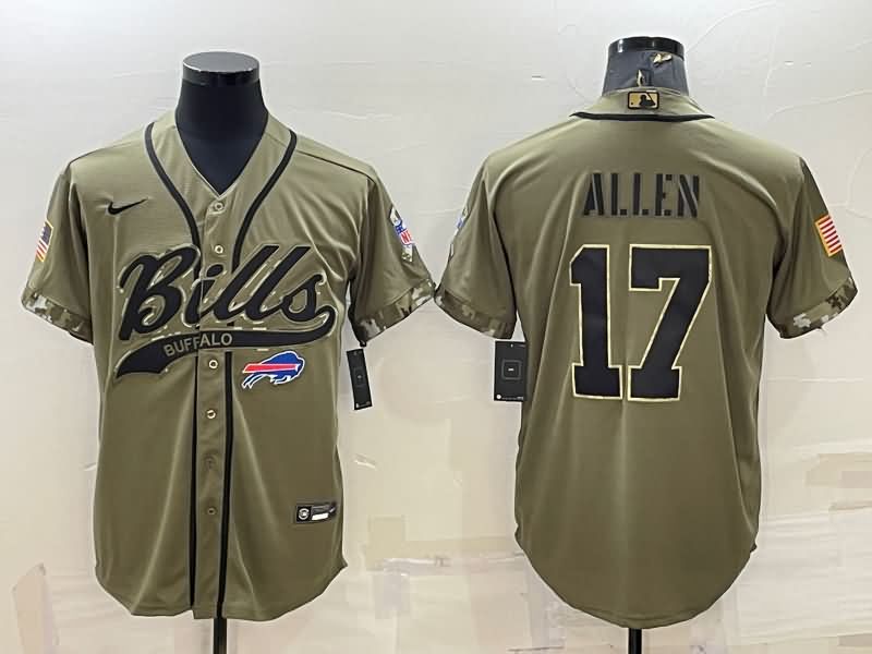 Buffalo Bills Olive Salute To Service MLB&NFL Jersey