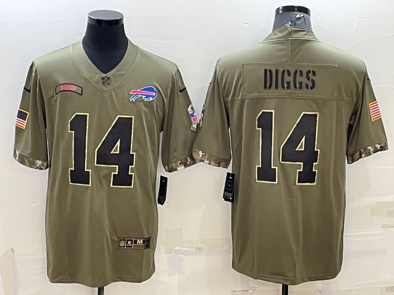 Buffalo Bills Olive Salute To Service NFL Jersey 06