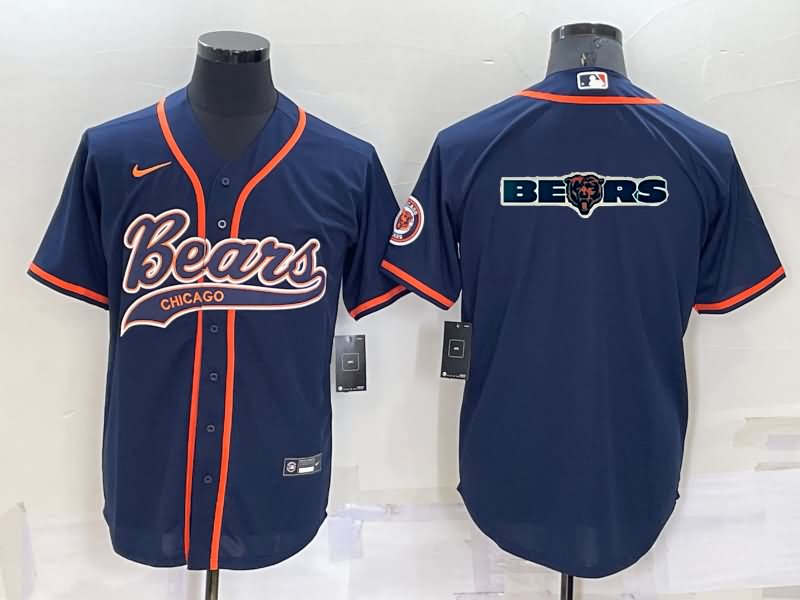 Chicago Bears Dark Blue MLB&NFL Jersey