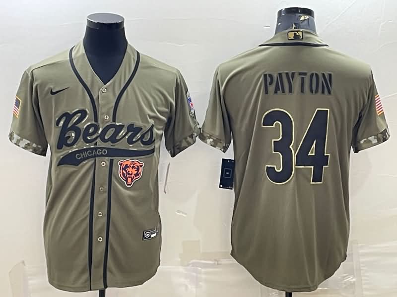 Chicago Bears Olive Salute To Service MLB&NFL Jersey