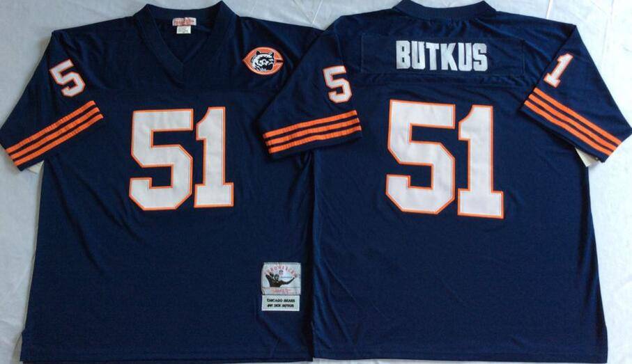 Chicago Bears Dark Blue Retro NFL Jersey 02