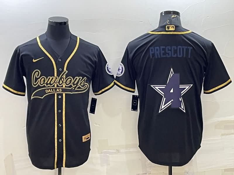 Dallas Cowboys Black Gold MLB&NFL Jersey